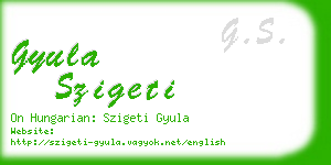 gyula szigeti business card